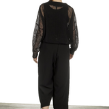 Sarah Pacini Damen Cropped Strickpullover schwarz