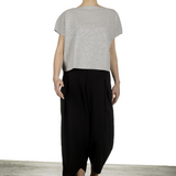 Sarah Pacini Damen Cropped Pullover mit geometrischem Muster hellgrau
