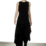 Yohji Yamamoto Damen Asymmetrische Weste mit Drapierung schwarz