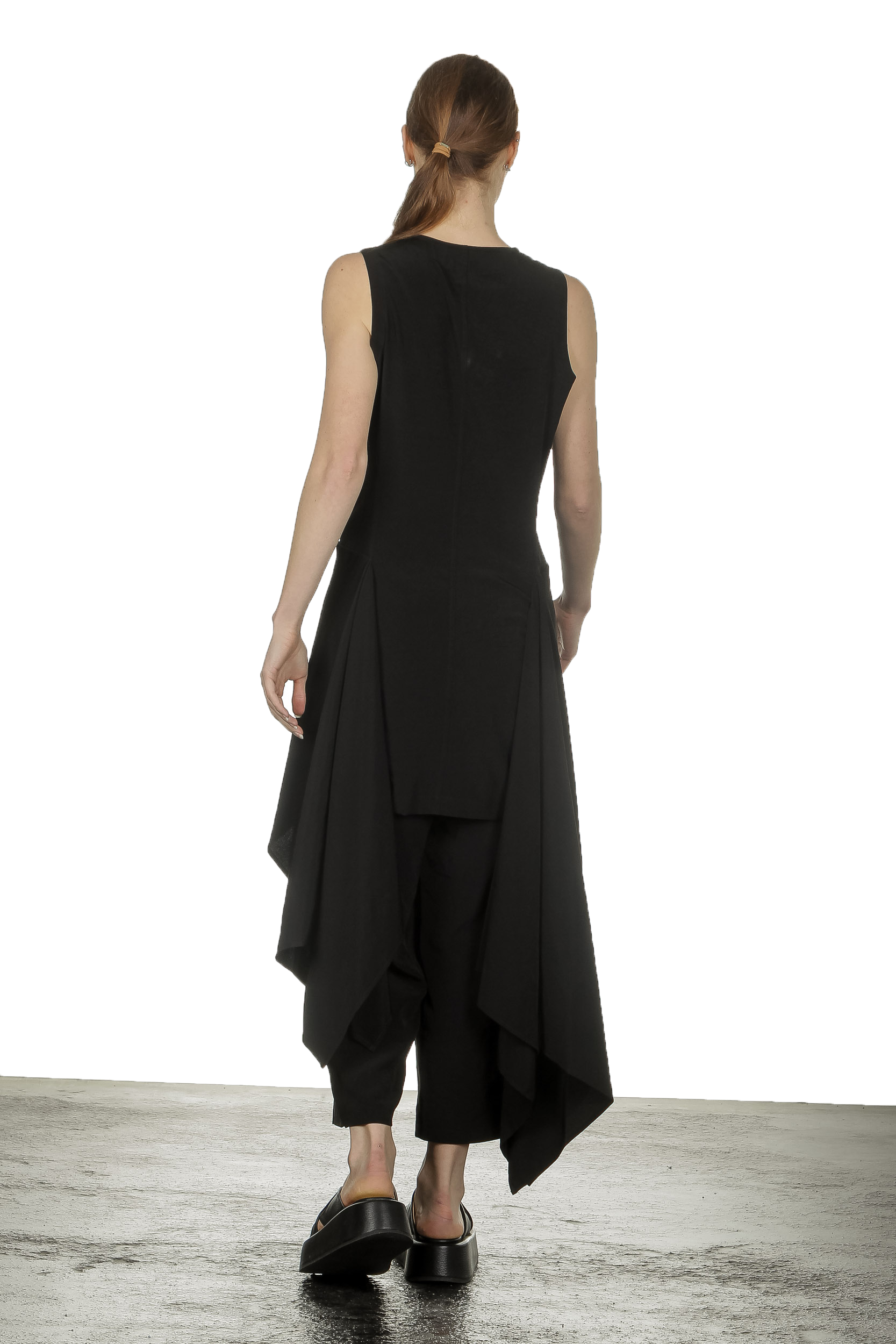 Yohji Yamamoto Damen Asymmetrische Weste mit Drapierung schwarz