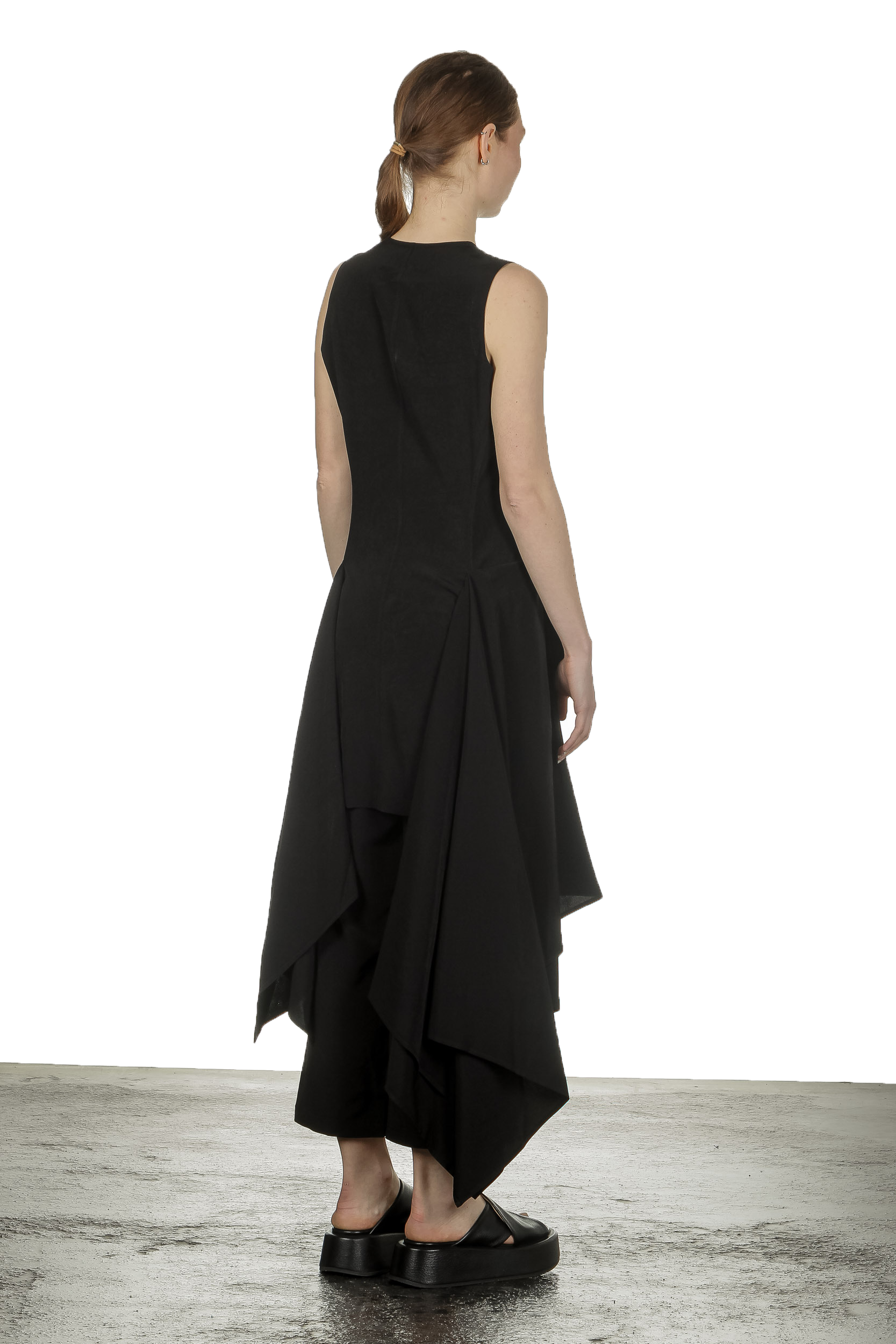 Yohji Yamamoto Damen Asymmetrische Weste mit Drapierung schwarz