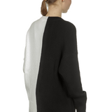Y's Yohji Yamamoto Damen Strickjacke asymmetrisch bicolor schwarz weiß