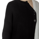 Y's Yohji Yamamoto Damen Strickjacke asymmetrisch bicolor schwarz weiß