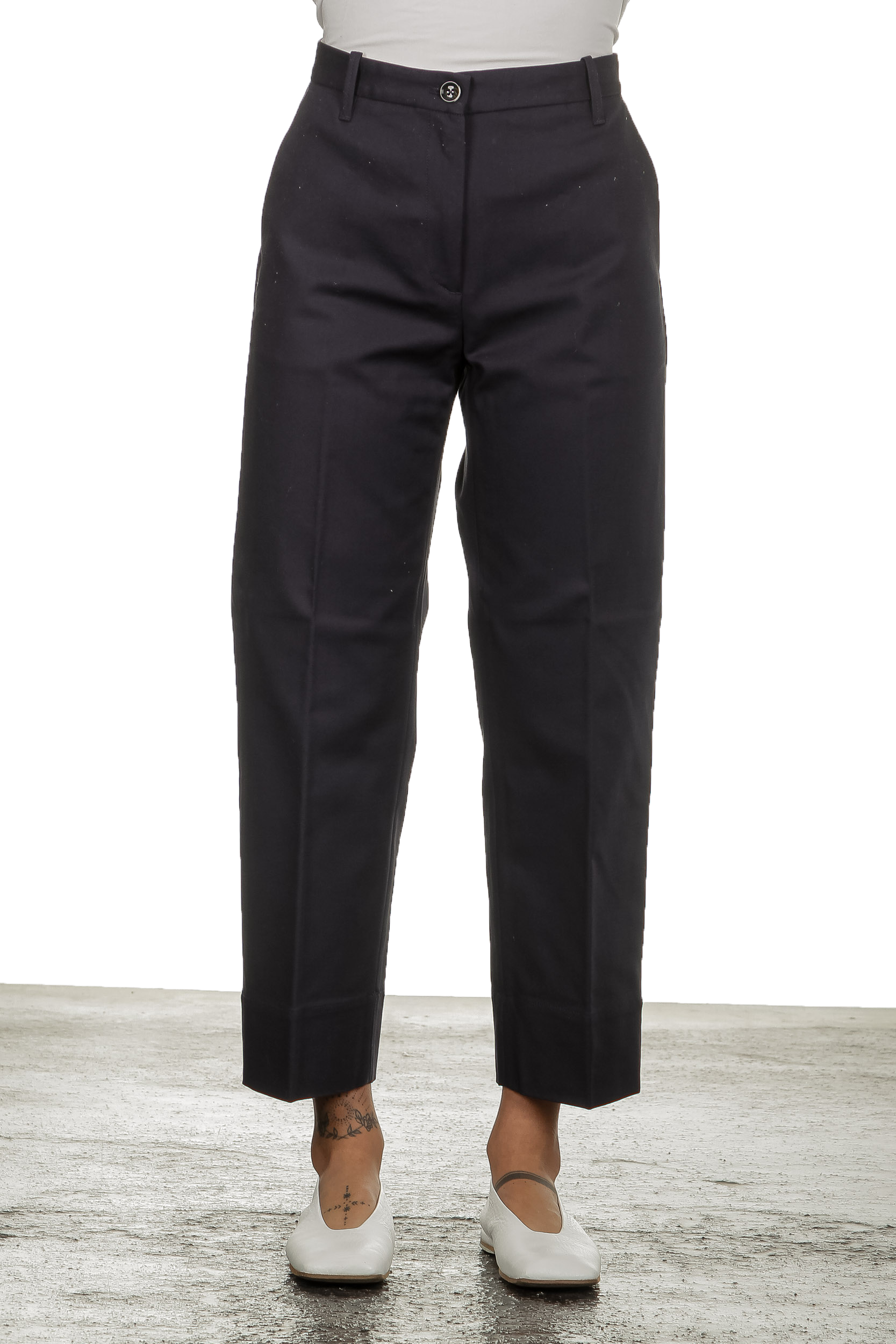 Nine In The Morning Damen Culotte Hose mit hohem Bund navy