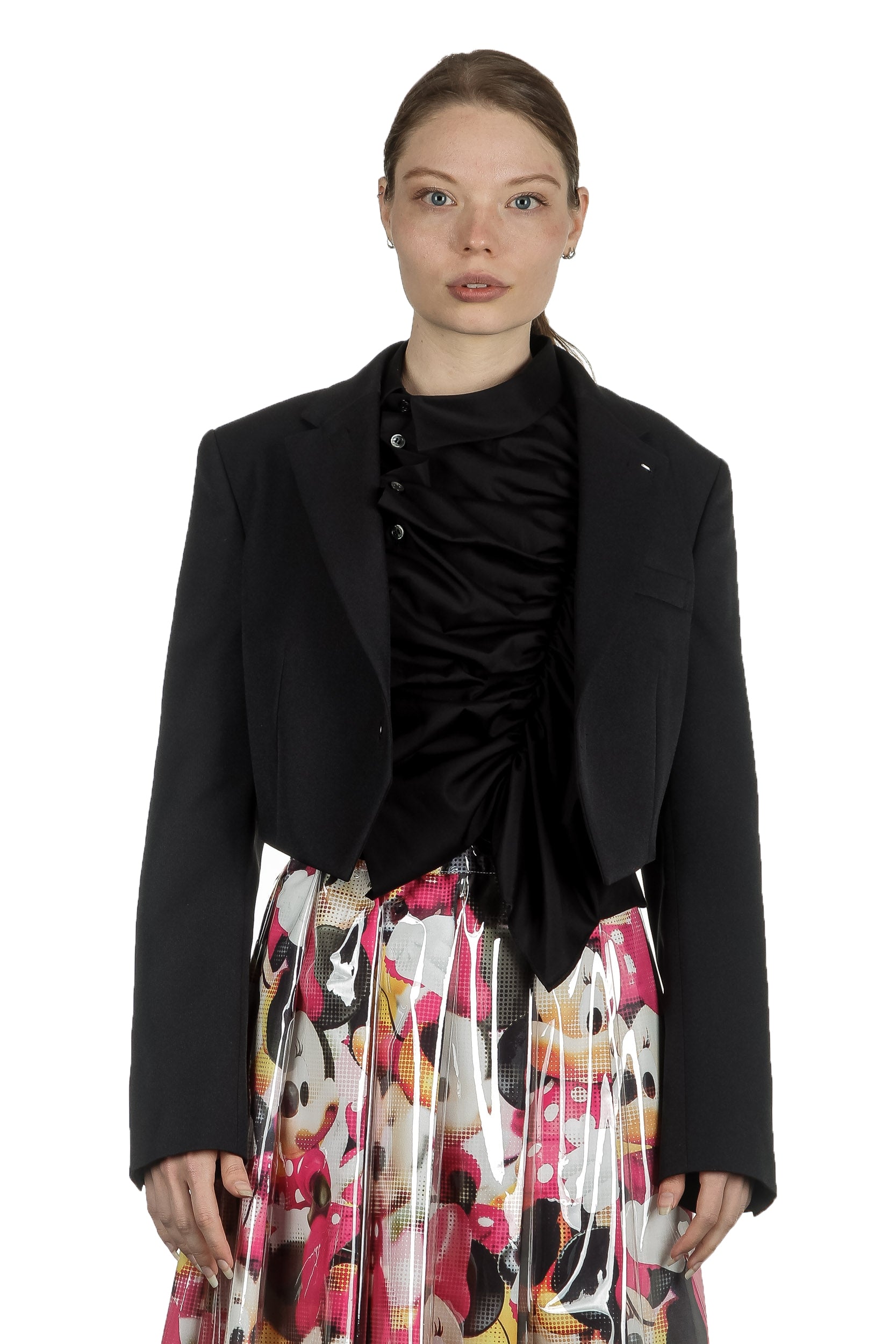 Comme Des Garçons Damen Cropped-Blazer schwarz