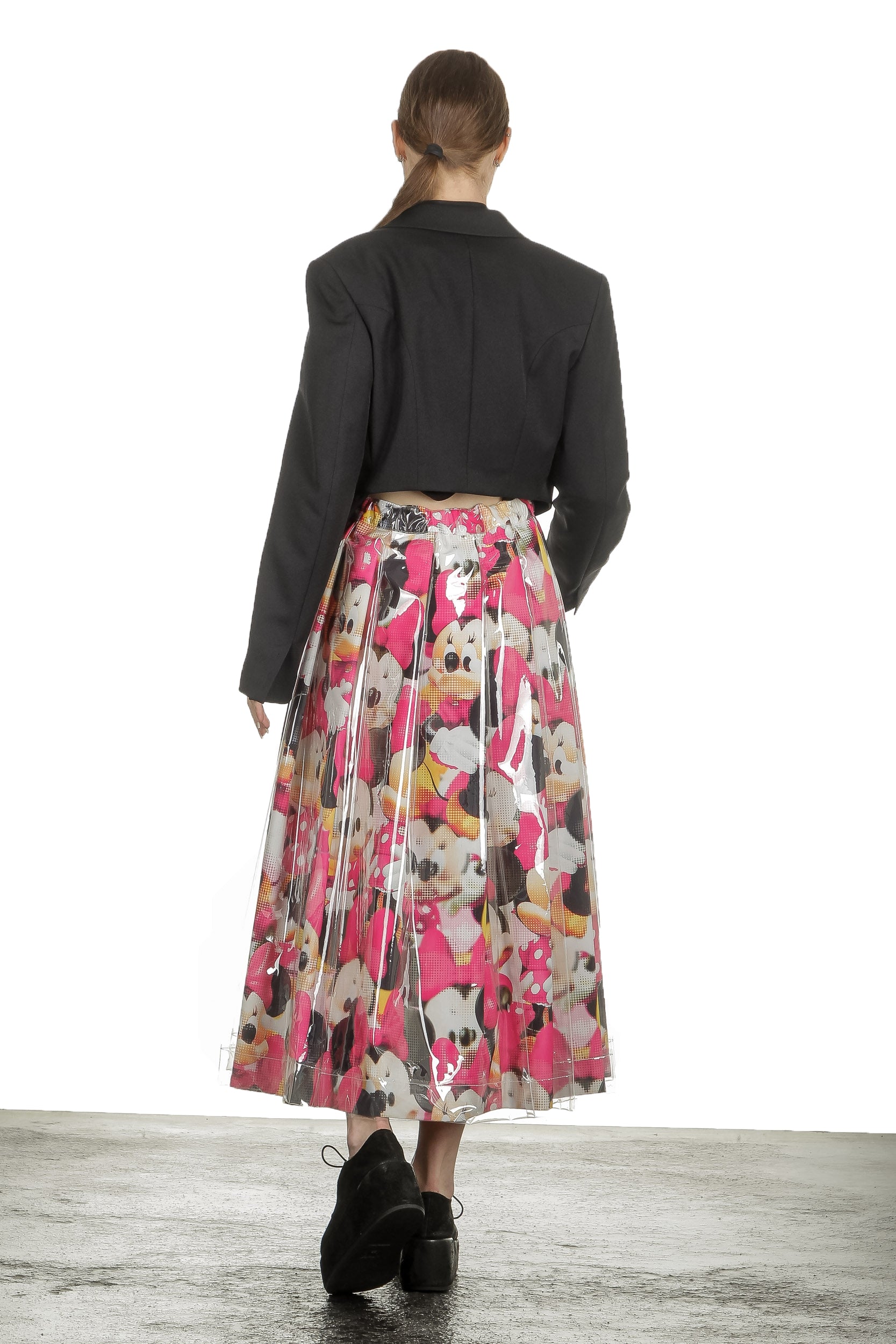 Comme Des Garçons Damen Rock mit Cartoon-Print mehrfabig