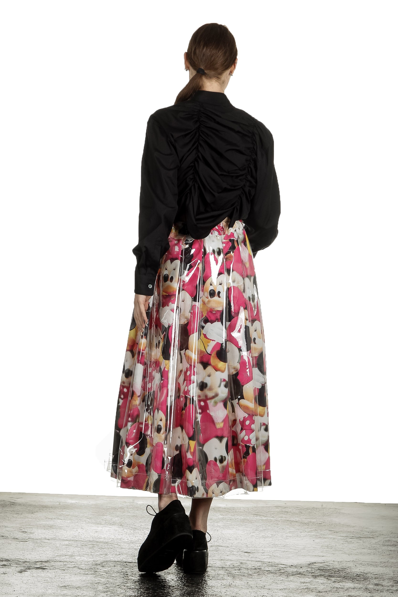 Comme Des Garçons Damen asymmetrisches Gerafftes Hemd schwarz
