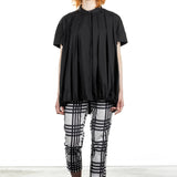 Rundholz Damen Bluse Kurzarm oversized schwarz