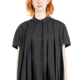 Rundholz Damen Bluse Kurzarm oversized schwarz