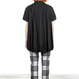 Rundholz Damen Bluse Kurzarm oversized schwarz