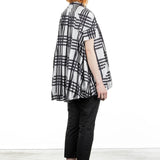 Rundholz Damen Bluse Kurzarm oversized schwarz/weiß