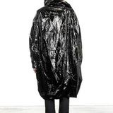 Rundholz Damen Lack Mantel Oversized schwarz