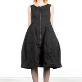 Rundholz Dip Damen Kleid mit ausgestelltem Rock schwarz