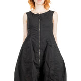 Rundholz Dip Damen Kleid mit ausgestelltem Rock schwarz