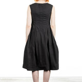 Rundholz Dip Damen Kleid mit ausgestelltem Rock schwarz
