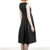 Rundholz Dip Damen Kleid mit ausgestelltem Rock schwarz