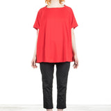 Rundholz Damen Kurzarm Shirt Oversized rot