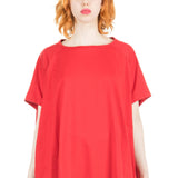 Rundholz Damen Kurzarm Shirt Oversized rot