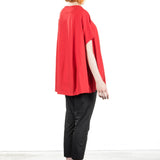 Rundholz Damen Kurzarm Shirt Oversized rot