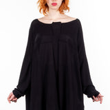 Rundholz Damen Strick Tunika oversized schwarz