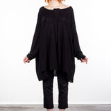Rundholz Damen Strick Tunika oversized schwarz