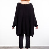 Rundholz Damen Strick Tunika oversized schwarz