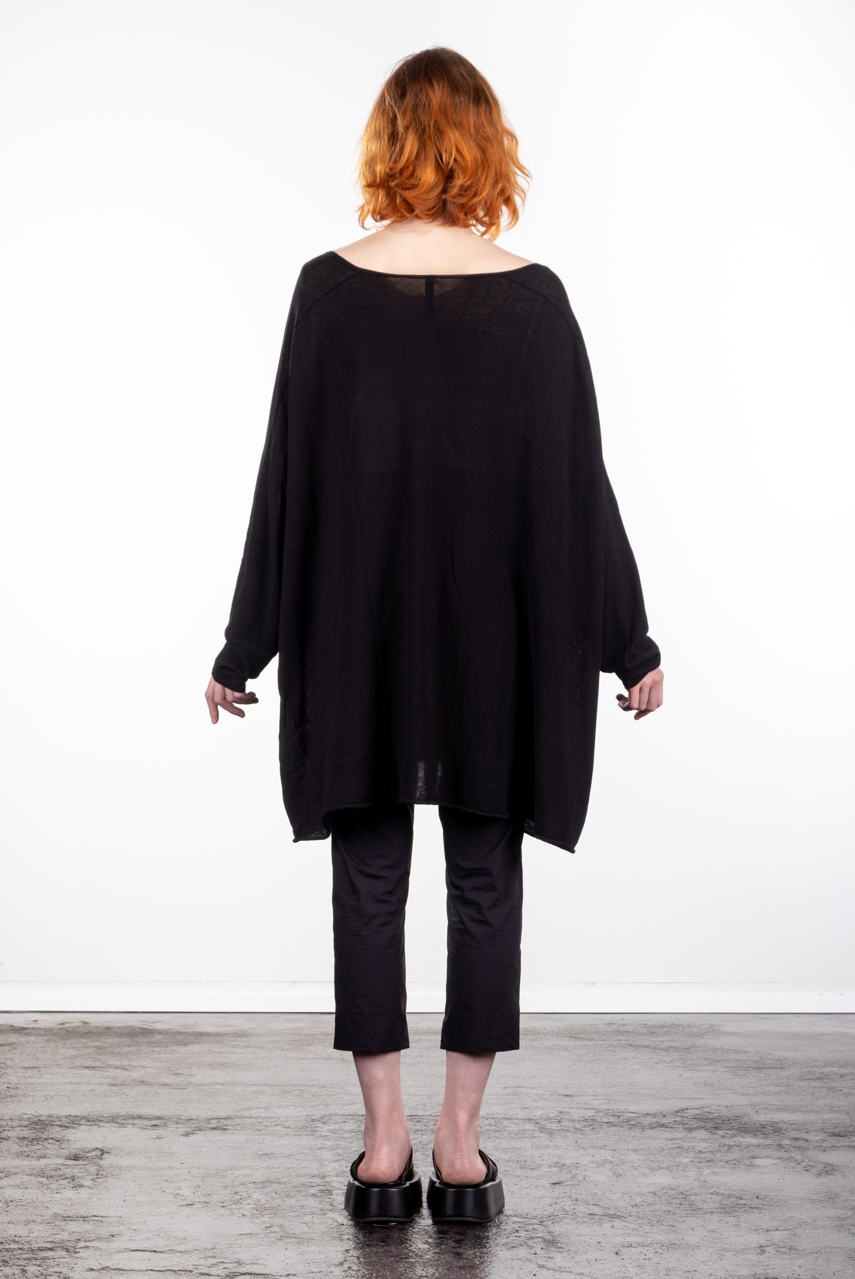 Rundholz Damen Strick Tunika oversized schwarz