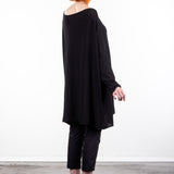 Rundholz Damen Strick Tunika oversized schwarz
