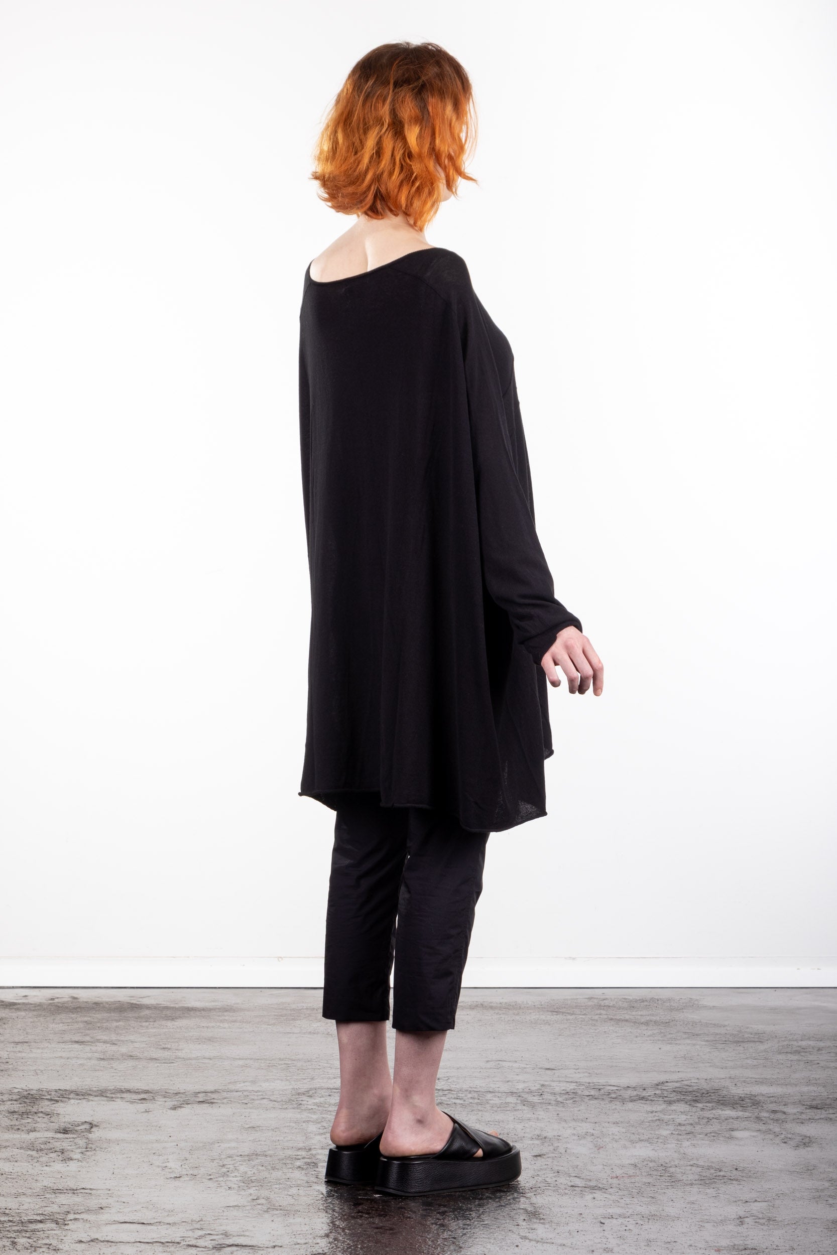 Rundholz Damen Strick Tunika oversized schwarz