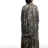 Uma Wang Bluse Olive floral Rückansicht