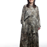 Uma Wang Bluse Olive floral Bewegung