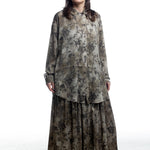 Uma Wang Bluse Olive floral Vorderansicht