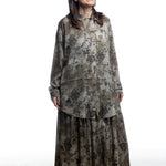 Uma Wang Bluse Olive floral Seitenansicht