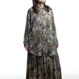 Uma Wang Bluse Olive floral Seitenansicht