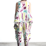 Pleats Please Issey Miyake women's top with organic print multicolored