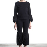Issey Miyake women's 7/8 jersey pants black