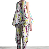 Pleats Please Issey Miyake women's top with organic print multicolored