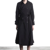 Yohji Yamamoto women's nylon trench coat black