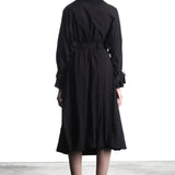 Yohji Yamamoto women's nylon trench coat black