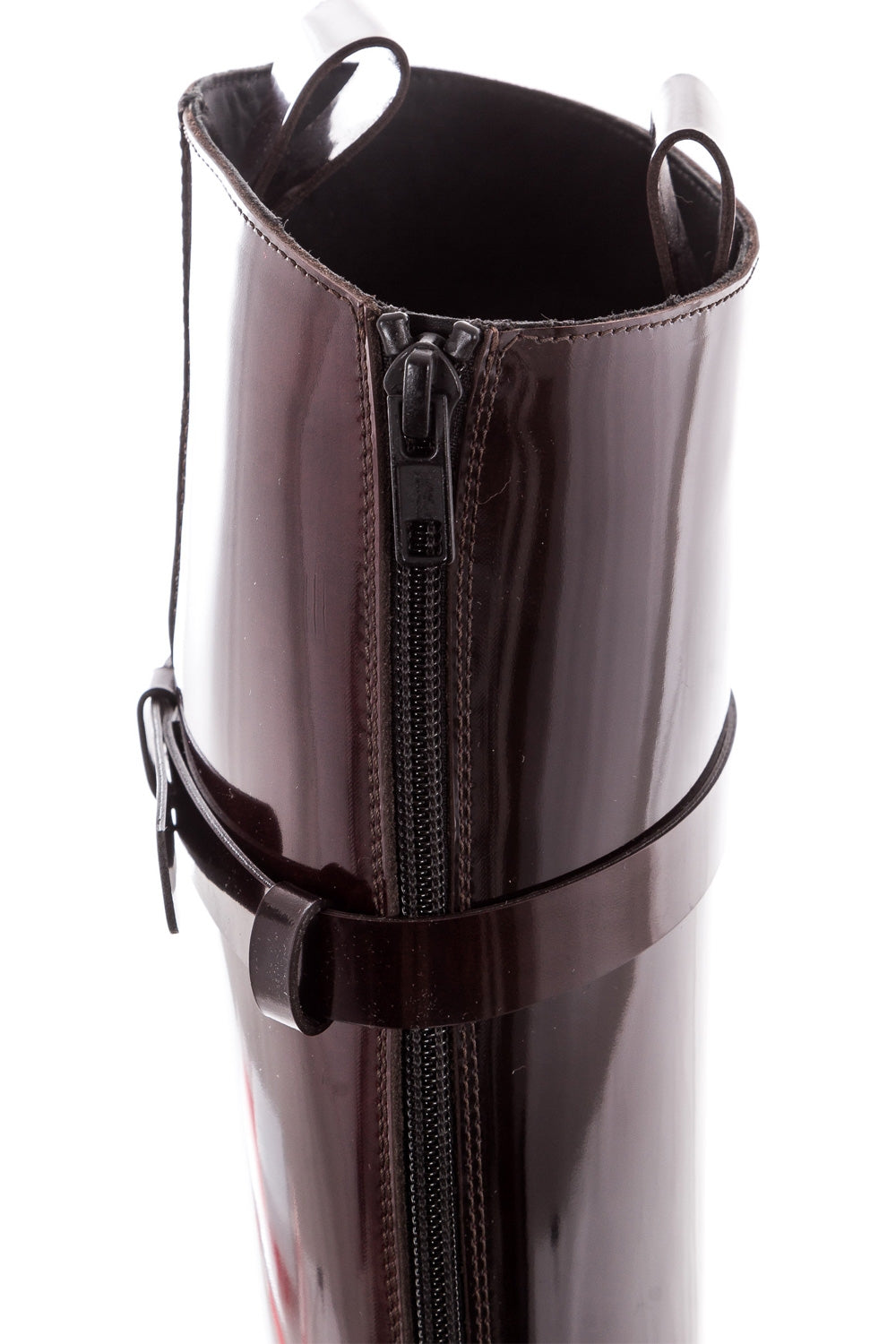 Ann Demeulemeester Damen Lackleders Stiefel bordeaux