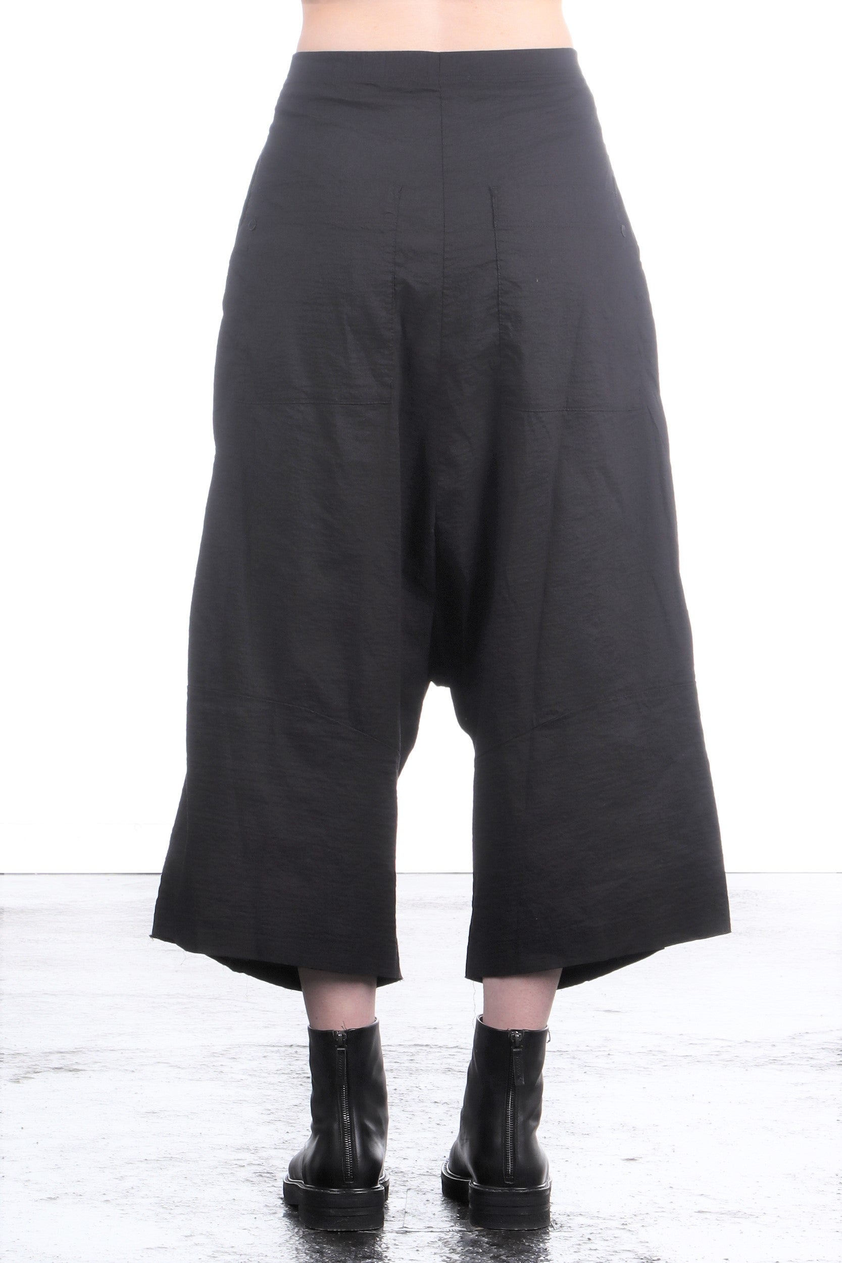 Rundholz Damen 7/8 Sarouel Hose Nadelstreifen schwarz