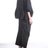 Rundholz Damen Bluse Baumwolle oversized schwarz