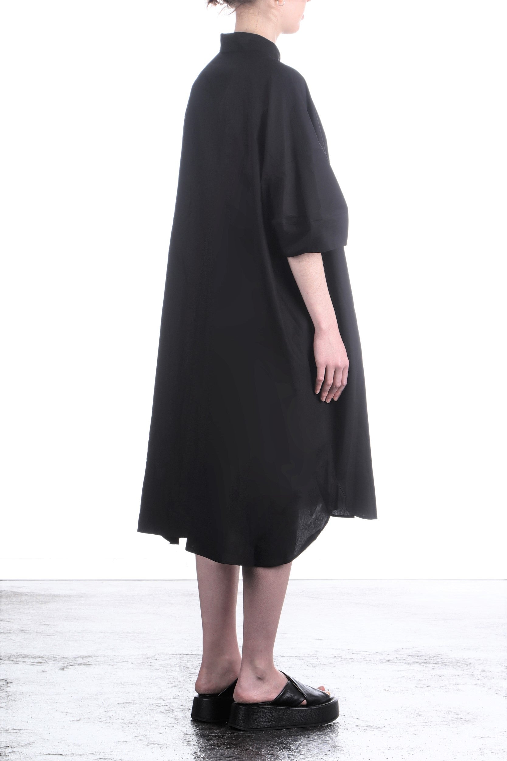 Rundholz Damen Hemd-Kleid Oversized schwarz