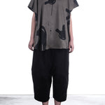 Rundholz Damen Kurzarm Shirt Oversize ash print