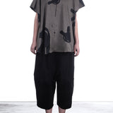 Rundholz Damen Kurzarm Shirt Oversize ash print