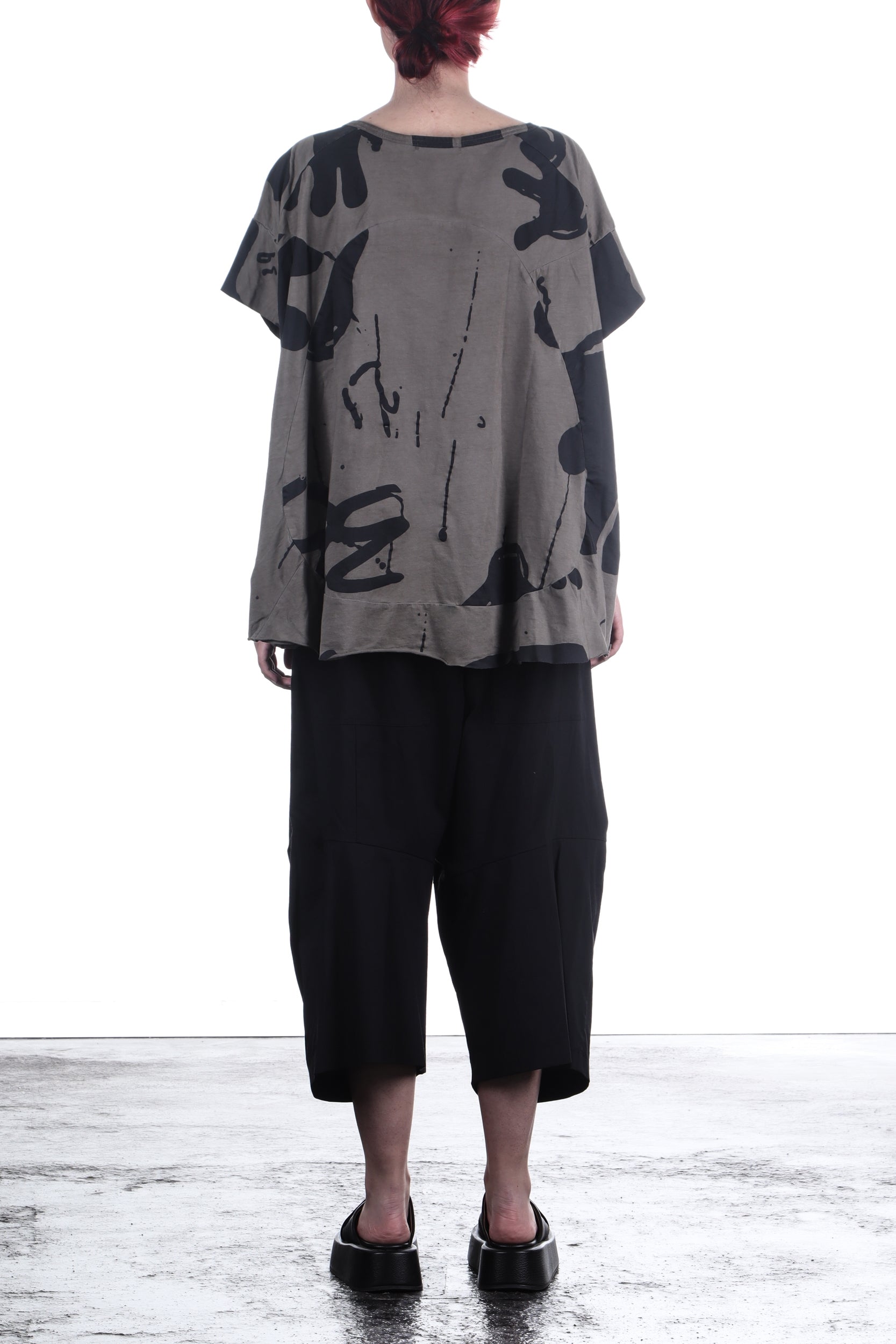 Rundholz Damen Kurzarm Shirt Oversize ash print