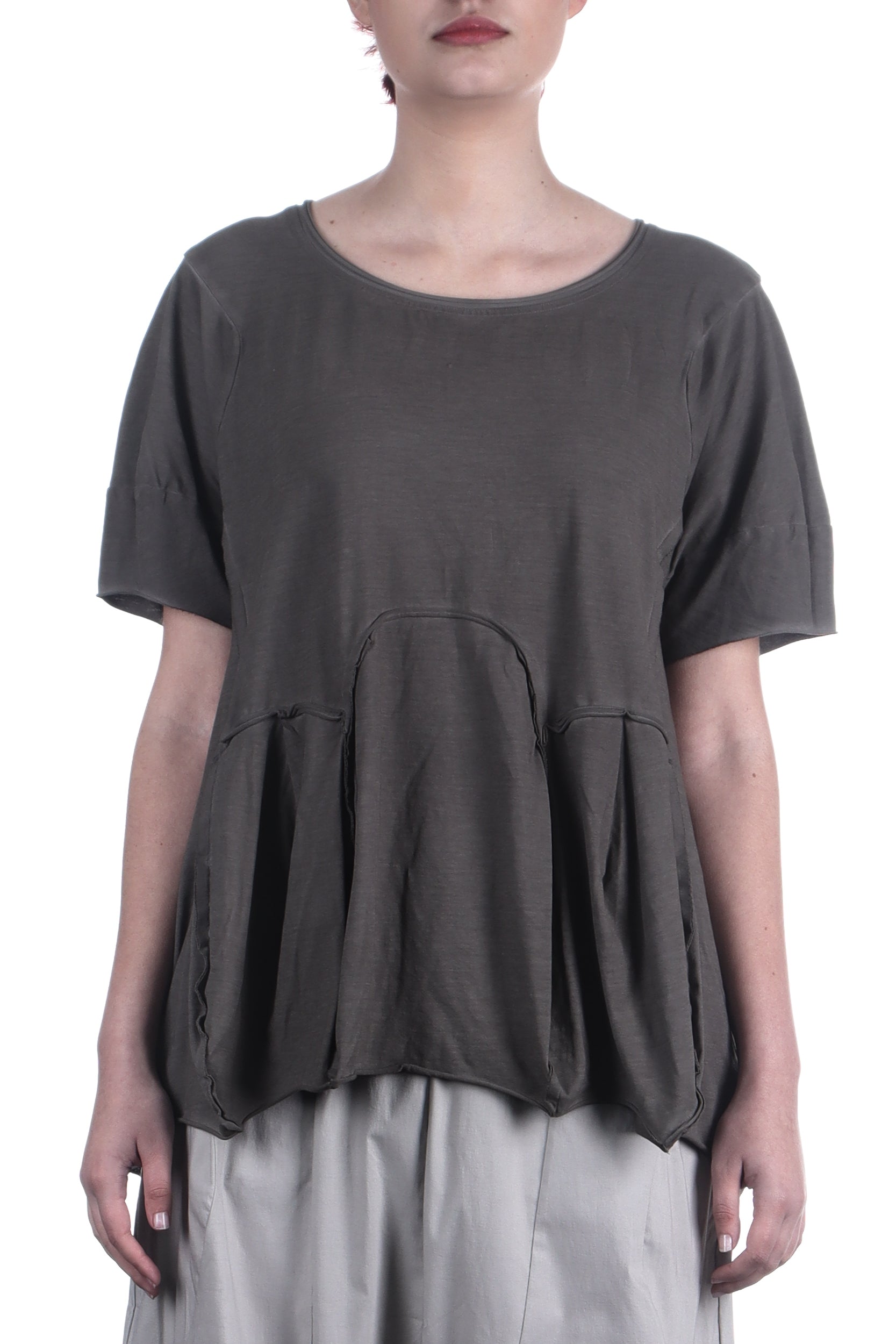 Rundholz Damen Kurzarm Shirt Oversize ash 