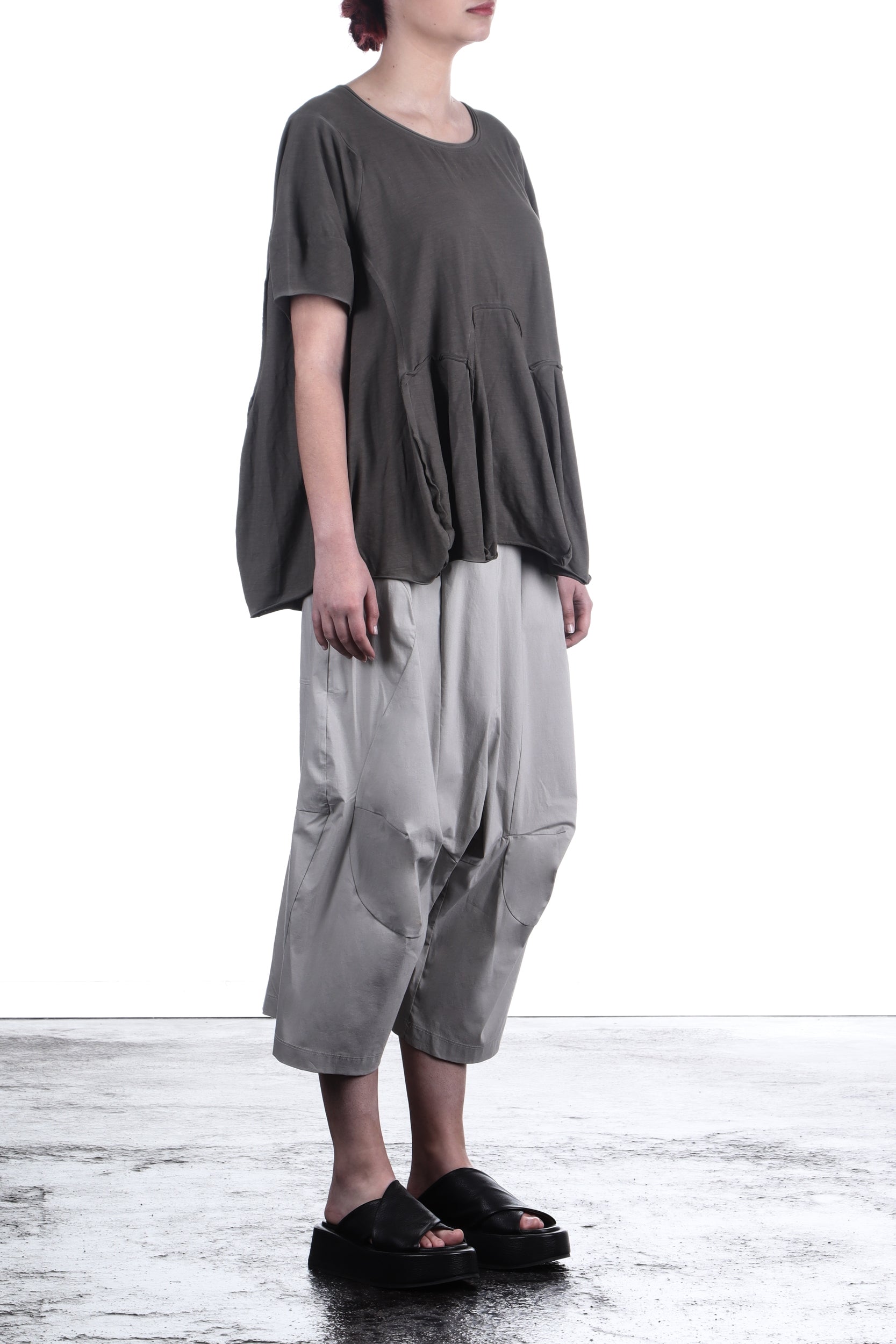 Rundholz Damen Kurzarm Shirt Oversize ash 