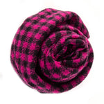 Faliero Sarti Gestrickter Schal 'Paolo' Kaschmir-Mix Karo Pink-Schwarz