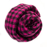 Faliero Sarti Gestrickter Schal 'Paolo' Kaschmir-Mix Karo Pink-Schwarz